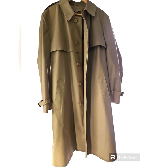 Oleg Cassini Signature Collection Vintage 80s Trench Coat. Size 42L, Tan. - Picture 2 of 12